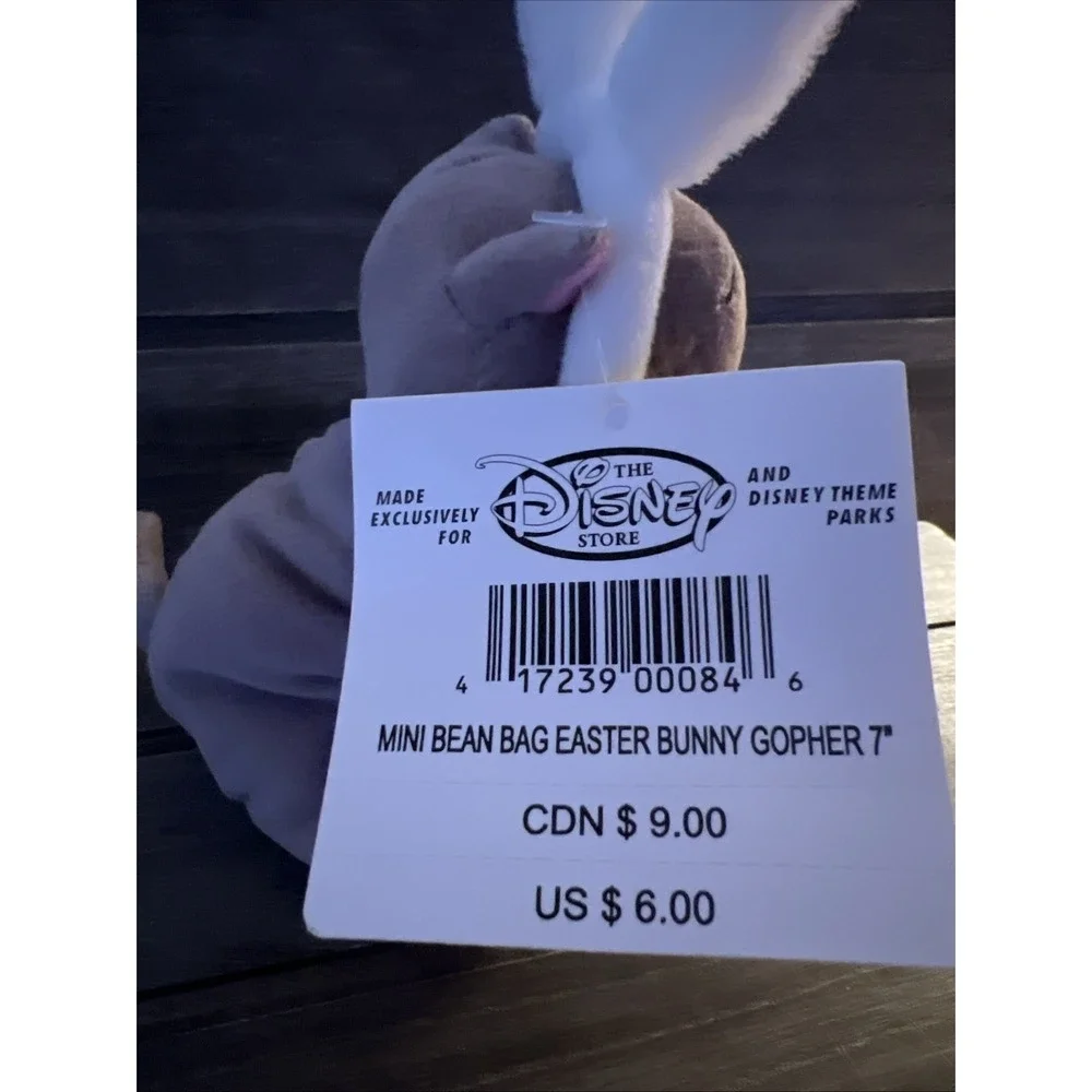 Disney Store Winnie the Pooh Easter Bunny Gopher 7 Inch Mini Bean Bag Plush NWT